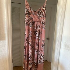 SHEIN Blush Floral Maxi Dress